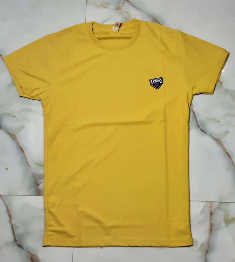 men’s cotton regular fit solid t shirt crew neck, short sleeves blue