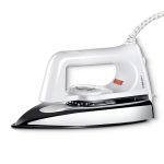 bajaj popular plus 750w dry iron | advanced soleplate and anti bacterial german coating technology | lightweight | cool touch handle | 360 degree swivel cord | 2 yr warranty 【white】