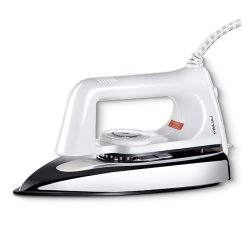 bajaj popular plus 750w dry iron | advanced soleplate and anti bacterial german coating technology | lightweight | cool touch handle | 360 degree swivel cord | 2 yr warranty 【white】