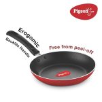 cookware gift set, includes nonstick flat tawa, nonstick fry pan, kitchen tool set, kadai with glass lid, 8 pieces non induction base kitchen set red