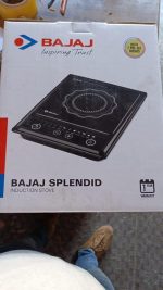 bajaj splendid 1200 watt induction cooktop | 7 auto cook menus | tactile push buttons | variable temperature & time selection | semi polished crystal glass | 1 yr warranty 【black】