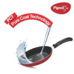 cookware gift set, includes nonstick flat tawa, nonstick fry pan, kitchen tool set, kadai with glass lid, 8 pieces non induction base kitchen set red