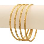 sukra gold gold plated copper bangle set for women & girls (yellow)